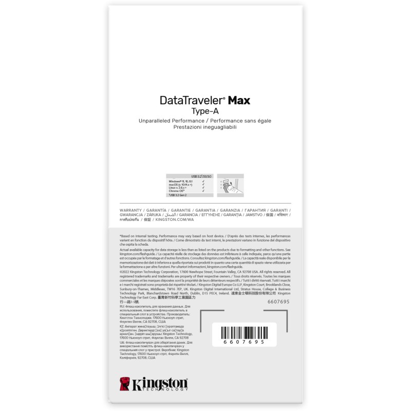 Kingston DataTraveler Max - 256GB USB 3.2 Gen 2 Type-A Flash Drive - Red, 1000MB/s Read, Slide Design