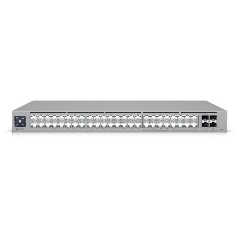 Ubiquiti UniFi USW-PRO-MAX-48 M RM - 48x Multi-Gig (32x 1G + 16x 2.5G) + 4x SFP+ - L3 Managed, 1U, Grey