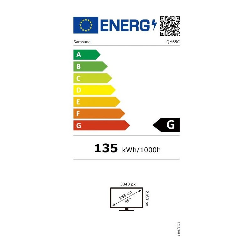 Samsung LH65QMCEBGCXEN - 65" 4K UHD Digital Signage Display, Tizen 7.0, 500 cd/m², 8 ms, Wi-Fi/BT, HDMIx3/DPx1/USBx2, Black