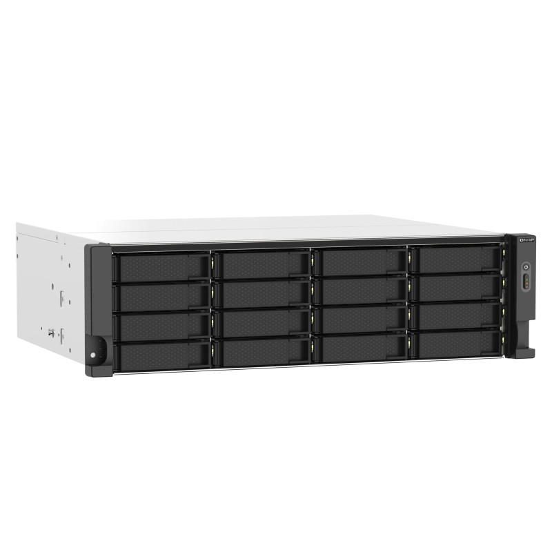 QNAP TS-1673AU-RP-16G - 16-Bay 3U Rack NAS, AMD V1500B 2.2GHz, 16GB DDR4, Dual 2.5GbE, USB-C, Redundant 550W PSU