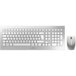 Cherry DW 8000 - Wireless RF Full-Size QWERTZ Keyboard with Mouse - Silver/White — Buy in Cyprus with Fast Delivery