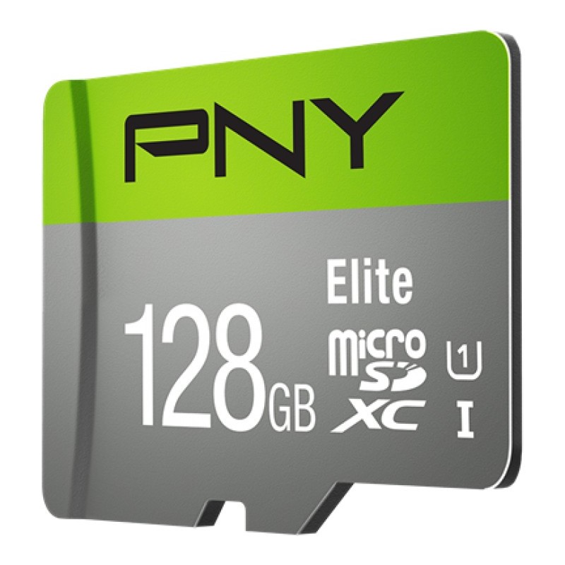 PNY Elite microSDXC 128GB - Class 10 UHS-I (U1) V10 - Green/Grey — Buy in Cyprus with Fast Delivery