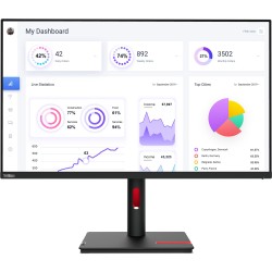 Lenovo ThinkVision T32p-30 - 31.5 inch 4K (3840x2160) IPS Monitor - 60Hz, 4ms, USB-C PD 90W, HDMI 2.0/DP 1.4, Pivot, Black