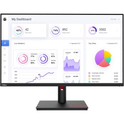 Lenovo ThinkVision T32p-30 - 31.5 inch 4K (3840x2160) IPS Monitor - 60Hz, 4ms, USB-C PD 90W, HDMI 2.0/DP 1.4, Pivot, Black