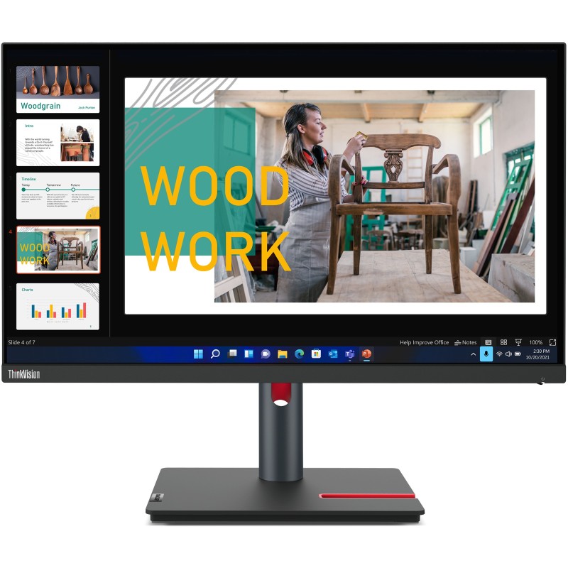 Lenovo ThinkVision P24q-30 - 23.8" QHD (2560x1440) IPS HDR10 60Hz 4ms HDMI 2.0 DP1.4 4xUSB-A VESA 100x100 Raven Black