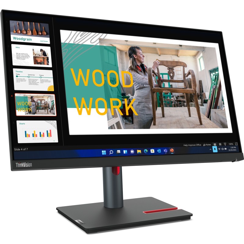 Lenovo ThinkVision P24q-30 - 23.8" QHD (2560x1440) IPS HDR10 60Hz 4ms HDMI 2.0 DP1.4 4xUSB-A VESA 100x100 Raven Black