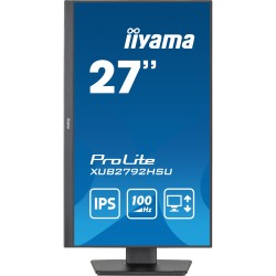iiyama ProLite XUB2792HSU-B6 - 27" FHD IPS 100Hz 0.4ms HDMI DP1.4 Pivot Height-Adjustable VESA Speakers, Black