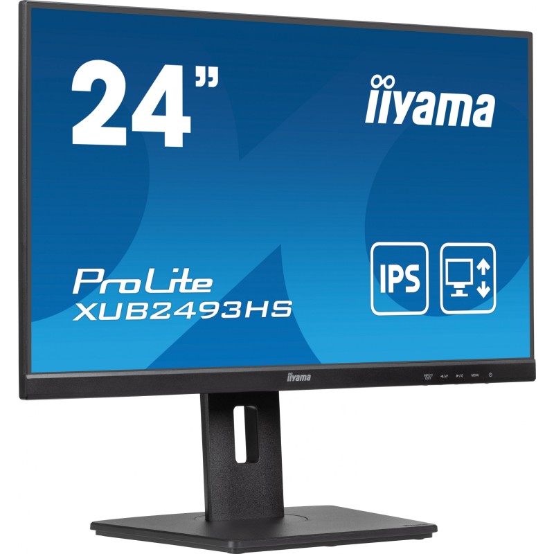 iiyama ProLite XUB2493HS-B6 - 24in FHD IPS 100Hz 0.5ms, Height-Adjustable Pivot/Swivel, HDMI & DP, Black