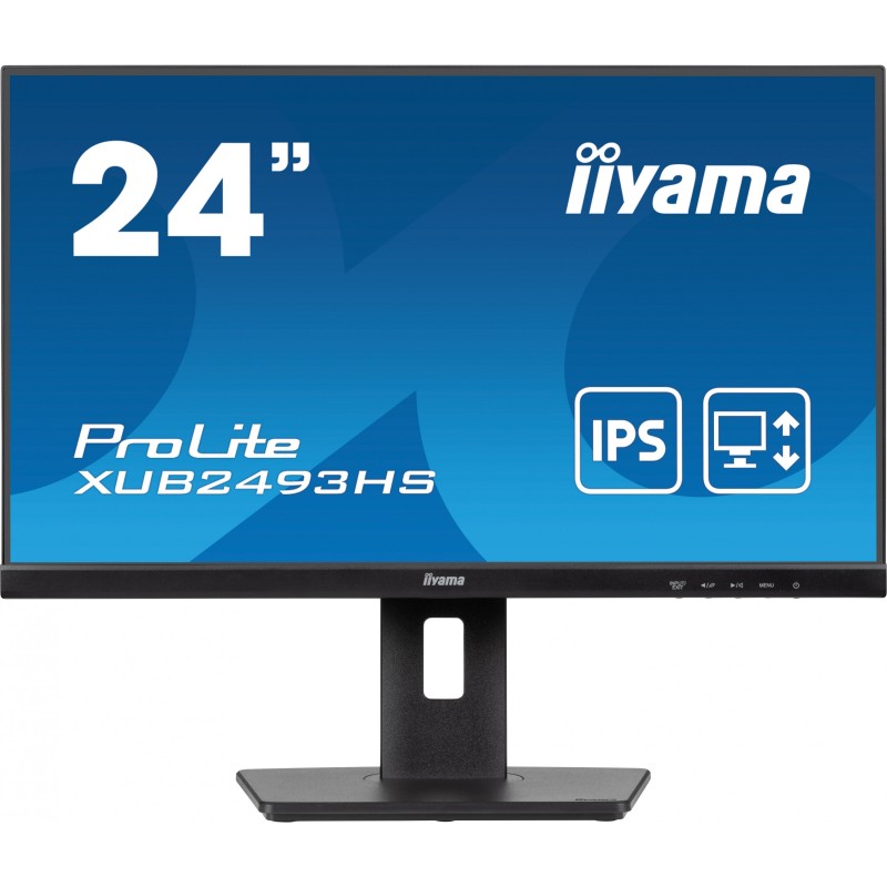 iiyama ProLite XUB2493HS-B6 - 24in FHD IPS 100Hz 0.5ms, Height-Adjustable Pivot/Swivel, HDMI & DP, Black