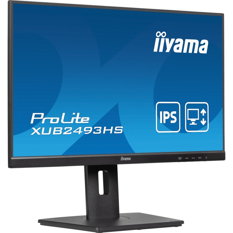 iiyama ProLite XUB2493HS-B6 - 24in FHD IPS 100Hz 0.5ms, Height-Adjustable Pivot/Swivel, HDMI & DP, Black