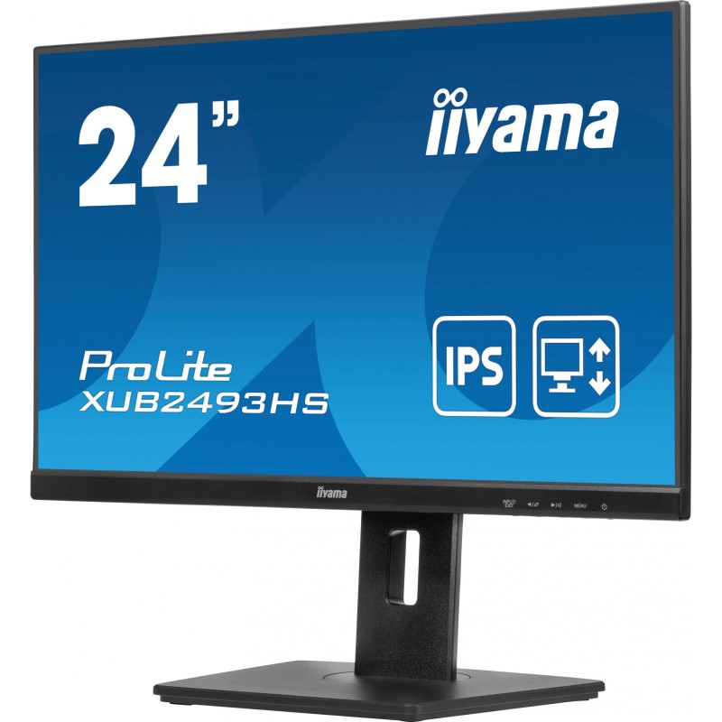 iiyama ProLite XUB2493HS-B6 - 24in FHD IPS 100Hz 0.5ms, Height-Adjustable Pivot/Swivel, HDMI & DP, Black