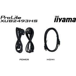 iiyama ProLite XUB2493HS-B6 - 24in FHD IPS 100Hz 0.5ms, Height-Adjustable Pivot/Swivel, HDMI & DP, Black