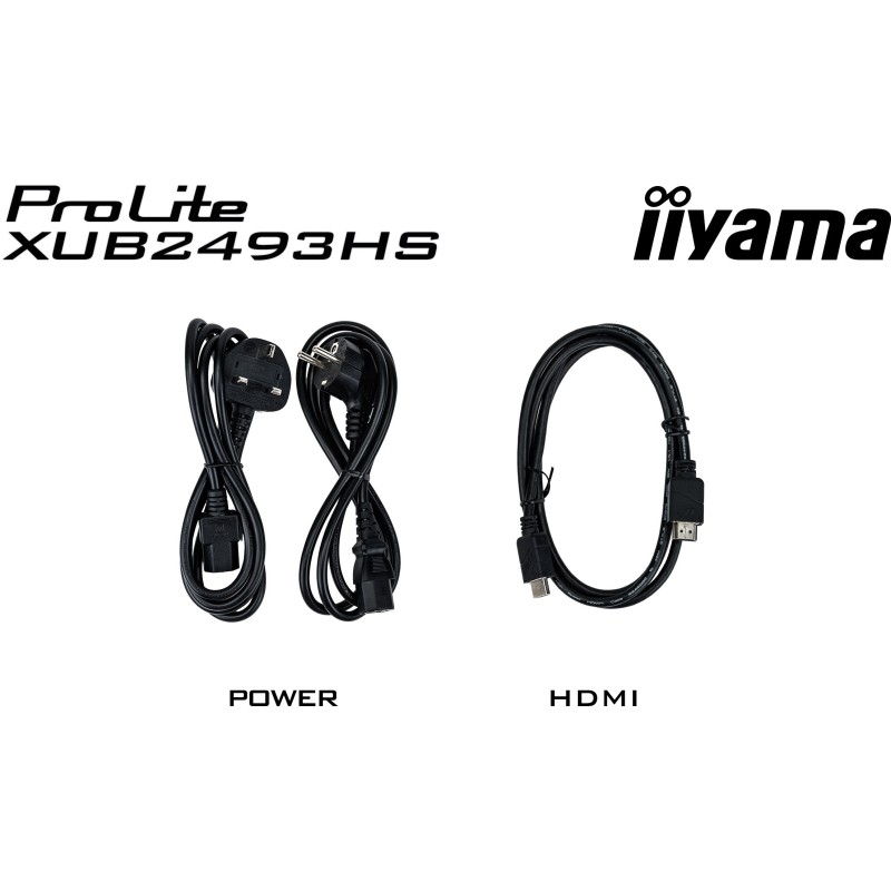 iiyama ProLite XUB2493HS-B6 - 24in FHD IPS 100Hz 0.5ms, Height-Adjustable Pivot/Swivel, HDMI & DP, Black