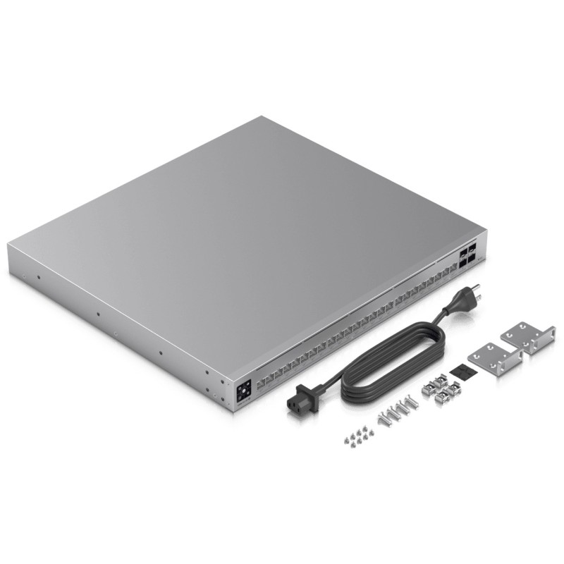 Ubiquiti UniFi Switch Pro HD - USW-Pro-HD-24-PoE - 24-Port Multi‑Gig 2.5G/10G PoE++ Rackmount, Grey