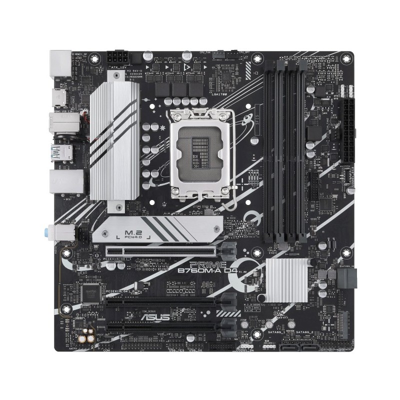 ASUS PRIME B760M-A-CSM - LGA1700 micro-ATX B760 DDR4 Motherboard, 4xDIMM 128GB, 2xM.2, 2.5Gb LAN