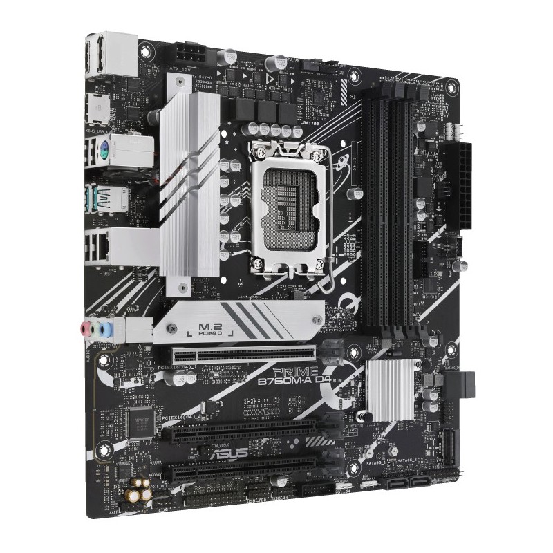 ASUS PRIME B760M-A-CSM - LGA1700 micro-ATX B760 DDR4 Motherboard, 4xDIMM 128GB, 2xM.2, 2.5Gb LAN