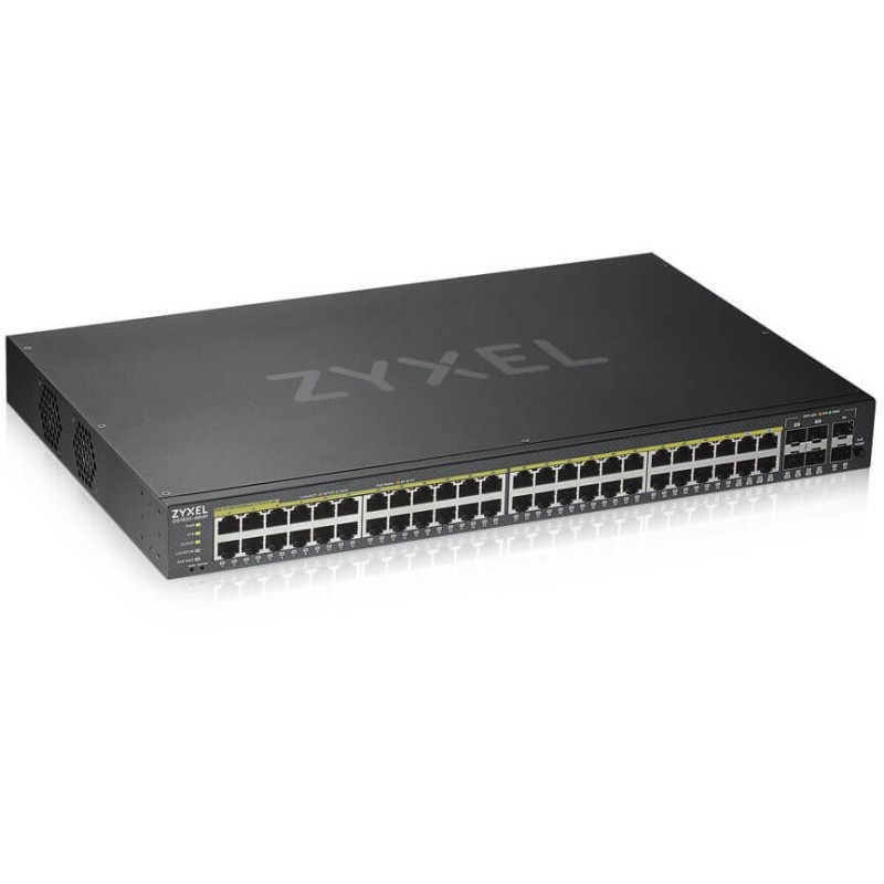 Zyxel GS1920-48HPv2 - 48-Port Gigabit PoE Managed Switch - 375W PoE, 4 SFP, Black — Buy in Cyprus with Fast Delivery