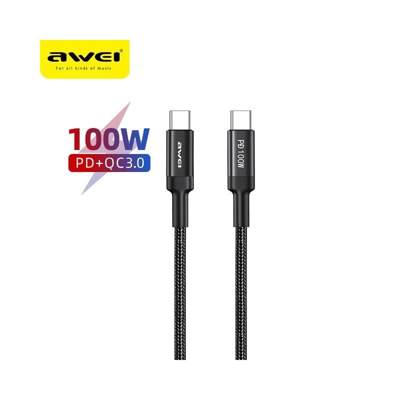 USB Cable Awei CL 117t 100W Type C to Type C 20V / 5A - Official distributor