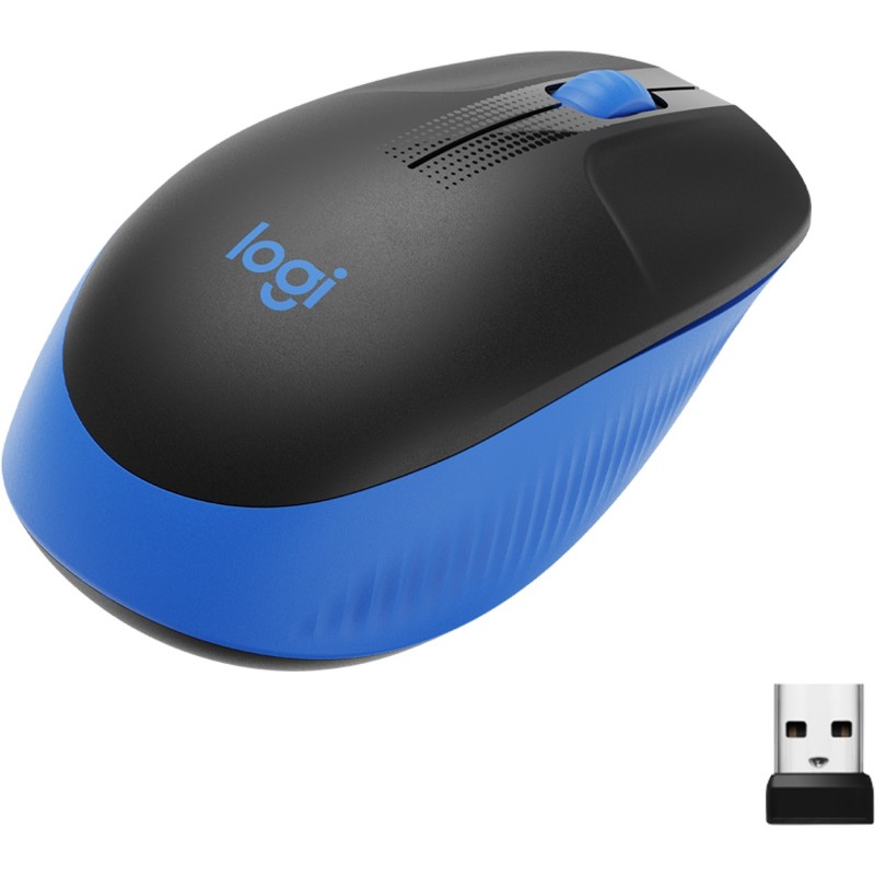 Logitech M190 - Full-Size Ambidextrous Wireless Mouse, 1000 DPI, 2.4GHz Nano Receiver, Blue — Buy in Cyprus with Fast Delivery