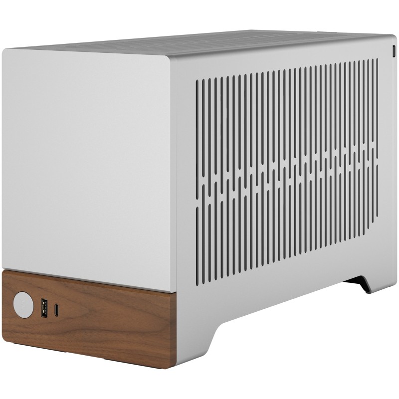 Fractal Design Terra Mini-ITX SFF Case - Silver Aluminium with Walnut Accents — Buy in Cyprus with Fast Delivery