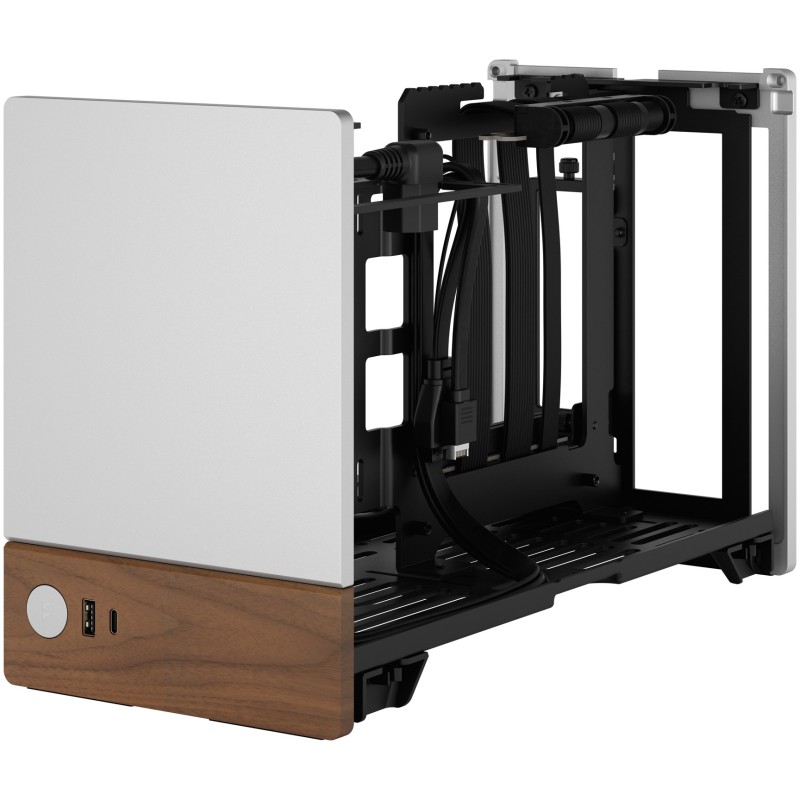 Fractal Design Terra Mini-ITX SFF Case - Silver Aluminium with Walnut Accents — Buy in Cyprus with Fast Delivery
