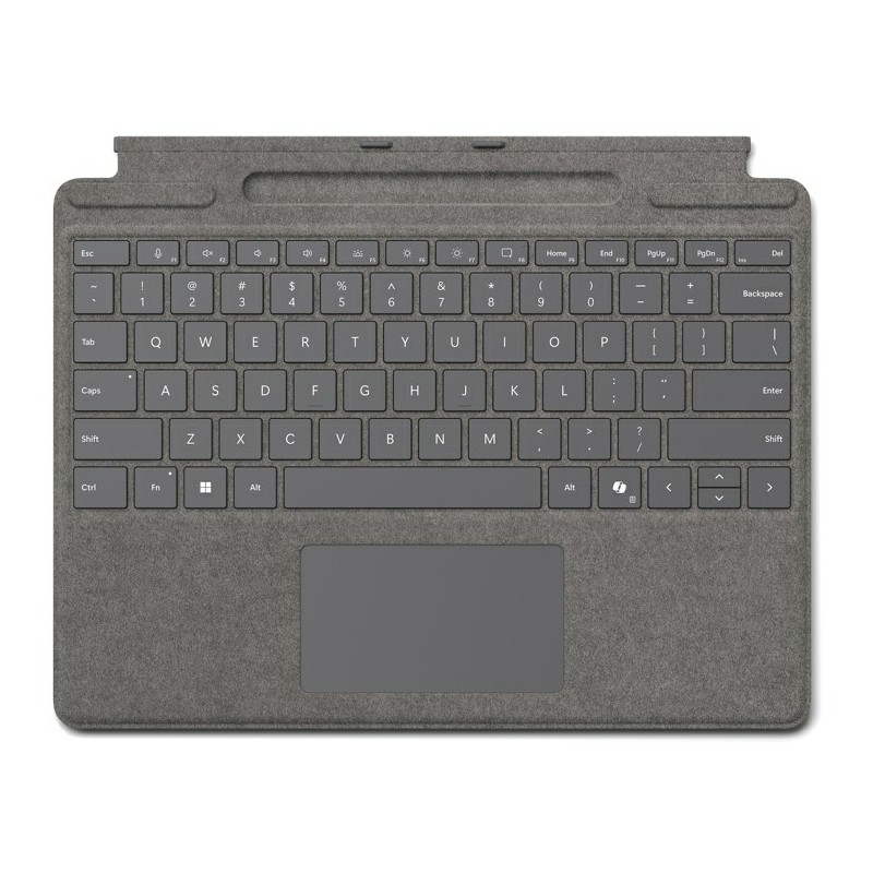 Microsoft Surface Pro Alcantara Type Cover with Copilot Key - Platinum - German QWERTZ (for Surface Pro 10/9/8/X Business)