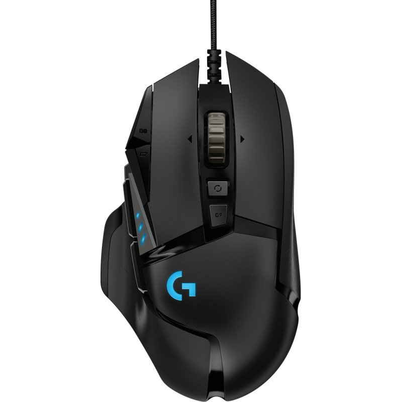 Logitech G502 HERO Gaming Mouse - HERO Sensor - Wired USB Type-A - Right-Hand, Black, 25600 DPI