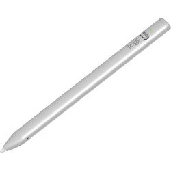 Logitech Crayon - Digital Pencil for iPad - Silver with White Tip, Built-in 80mAh Lithium, 7h Battery, Drop-Resistant