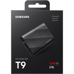 Samsung Portable SSD T9 - MU-PG2T0B - 2TB, USB-C 3.2 Gen2 (10Gbps), Black, 2000MB/s — Buy in Cyprus with Fast Delivery