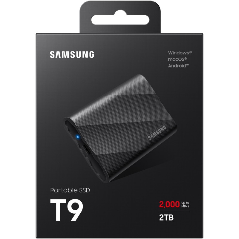 Samsung Portable SSD T9 - MU-PG2T0B - 2TB, USB-C 3.2 Gen2 (10Gbps), Black, 2000MB/s — Buy in Cyprus with Fast Delivery