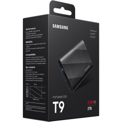 Samsung Portable SSD T9 - MU-PG2T0B - 2TB, USB-C 3.2 Gen2 (10Gbps), Black, 2000MB/s — Buy in Cyprus with Fast Delivery