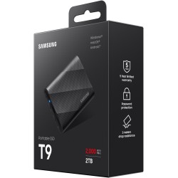 Samsung Portable SSD T9 - MU-PG2T0B - 2TB, USB-C 3.2 Gen2 (10Gbps), Black, 2000MB/s — Buy in Cyprus with Fast Delivery