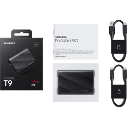 Samsung Portable SSD T9 - MU-PG2T0B - 2TB, USB-C 3.2 Gen2 (10Gbps), Black, 2000MB/s — Buy in Cyprus with Fast Delivery