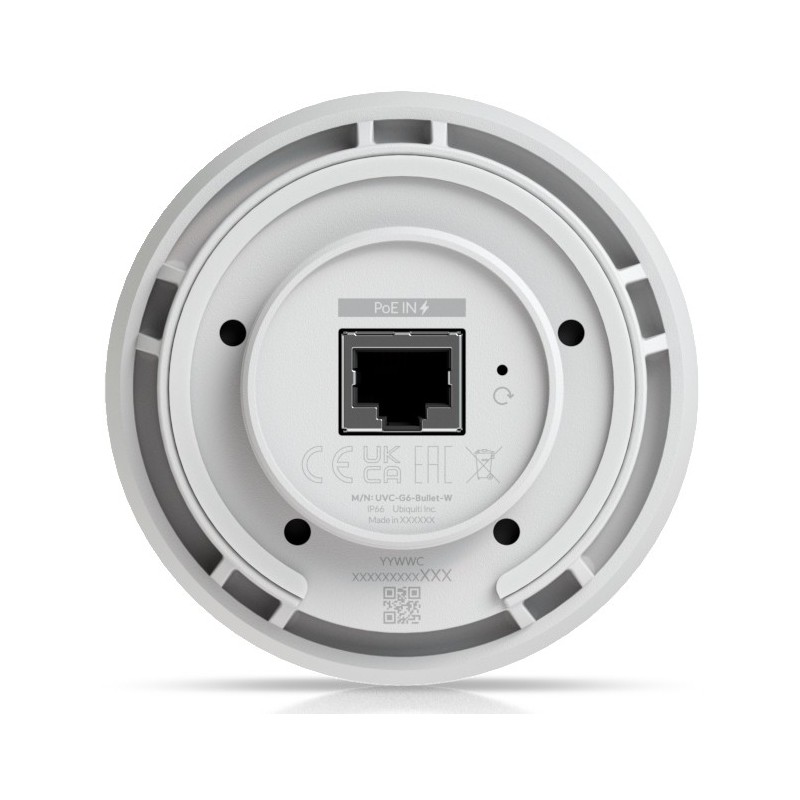 Ubiquiti UniFi G6 Bullet - UVC-G6-Bullet-W - 4K PoE Outdoor Bullet Camera, IR, ARM Cortex-A53, IP66, White