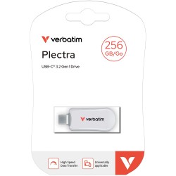 Verbatim Plectra USB-C Flash Drive 256GB - Model 30230 - White, USB 3.2 Gen1, 100MB/s — Buy in Cyprus with Fast Delivery