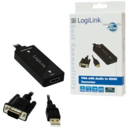 LogiLink VGA + Audio to HDMI Converter - CV0060 - Black, 1080p — Buy in Cyprus with Fast Delivery