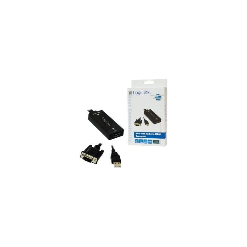 LogiLink VGA + Audio to HDMI Converter - CV0060 - Black, 1080p — Buy in Cyprus with Fast Delivery