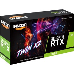 INNO3D GeForce RTX 3050 Twin X2 - 8GB GDDR6, 1777MHz Boost, PCIe 4.0, Black (Dual-Fan) — Buy in Cyprus with Fast Delivery