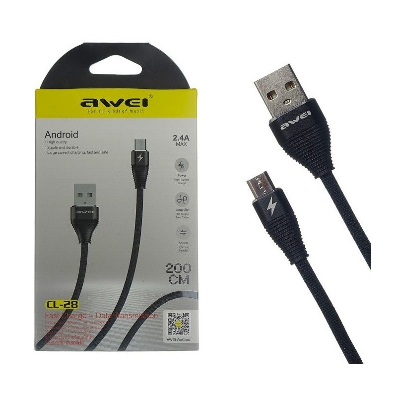 USB Cable Awei CL 28 2.4A - Official distributor b2b Armenius Store