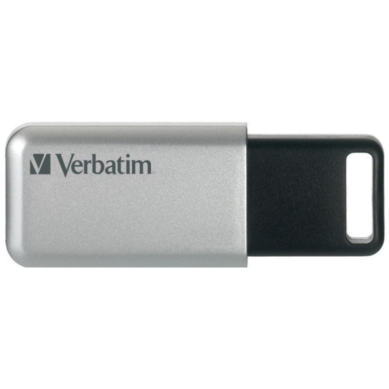 Verbatim Secure Data Pro USB 3.2 Gen1 Flash Drive - 64GB - Black/Grey, USB-A, AES-256 Encryption