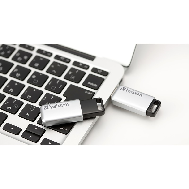 Verbatim Secure Data Pro USB 3.2 Gen1 Flash Drive - 64GB - Black/Grey, USB-A, AES-256 Encryption