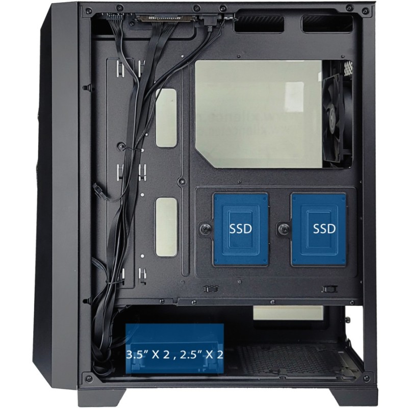 Xilence Breeze X712.RGB - XG131 - Mid-Tower Gaming PC Case, Black, Tempered Glass, Steel/ABS, RGB