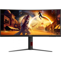AOC CU34G4 - 34-inch (86.4 cm) Curved UWQHD 3440x1440, 180Hz, Fast VA, 1ms GTG, HDMI 2.0 & DP1.4, Black/Red
