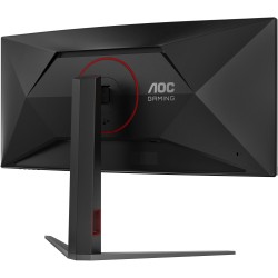 AOC CU34G4 - 34-inch (86.4 cm) Curved UWQHD 3440x1440, 180Hz, Fast VA, 1ms GTG, HDMI 2.0 & DP1.4, Black/Red