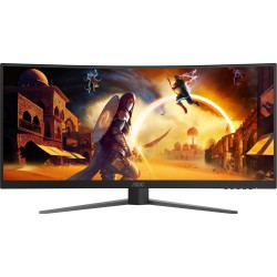 AOC CU34G4 - 34-inch (86.4 cm) Curved UWQHD 3440x1440, 180Hz, Fast VA, 1ms GTG, HDMI 2.0 & DP1.4, Black/Red