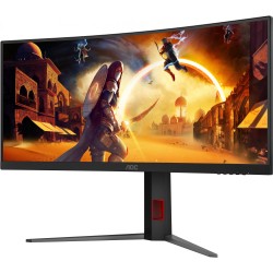 AOC CU34G4 - 34-inch (86.4 cm) Curved UWQHD 3440x1440, 180Hz, Fast VA, 1ms GTG, HDMI 2.0 & DP1.4, Black/Red
