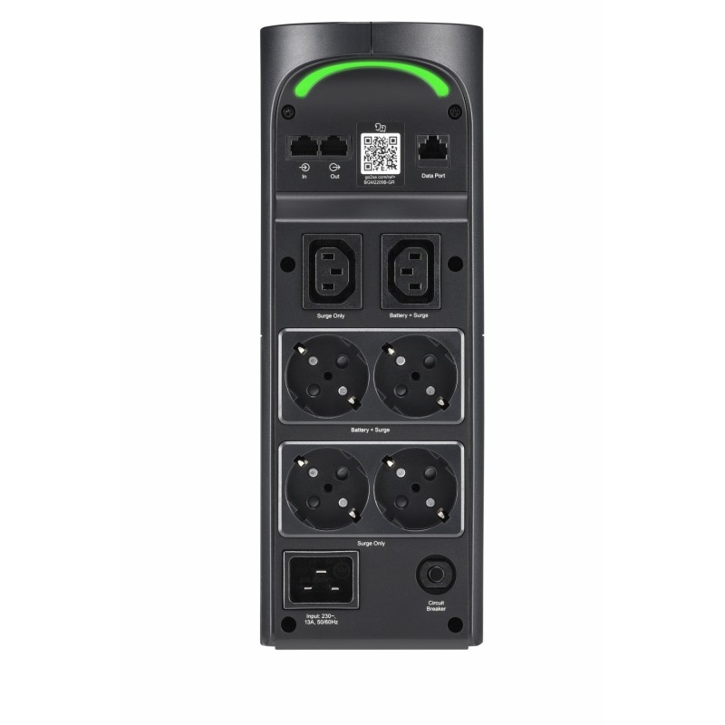 APC Back-UPS Pro 2200VA BGM2200B-GR - 1320W, 6 outlets (4 Schuko + 2 IEC C13), Black, LCD & RGB lighting