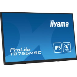 iiyama ProLite T2755MSC-B1 - 27" FHD 10pt PCAP Touch IPS Monitor, 60Hz, 5ms, HDMI/DP, USB 3.2, Speakers, Black