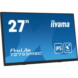iiyama ProLite T2755MSC-B1 - 27" FHD 10pt PCAP Touch IPS Monitor, 60Hz, 5ms, HDMI/DP, USB 3.2, Speakers, Black