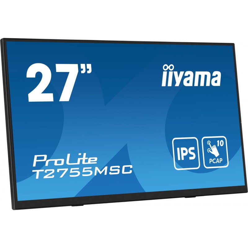 iiyama ProLite T2755MSC-B1 - 27" FHD 10pt PCAP Touch IPS Monitor, 60Hz, 5ms, HDMI/DP, USB 3.2, Speakers, Black